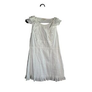 For Love & Lemons Mini Dress Womens Medium White Ruffle Pleated Flutter Sleeve